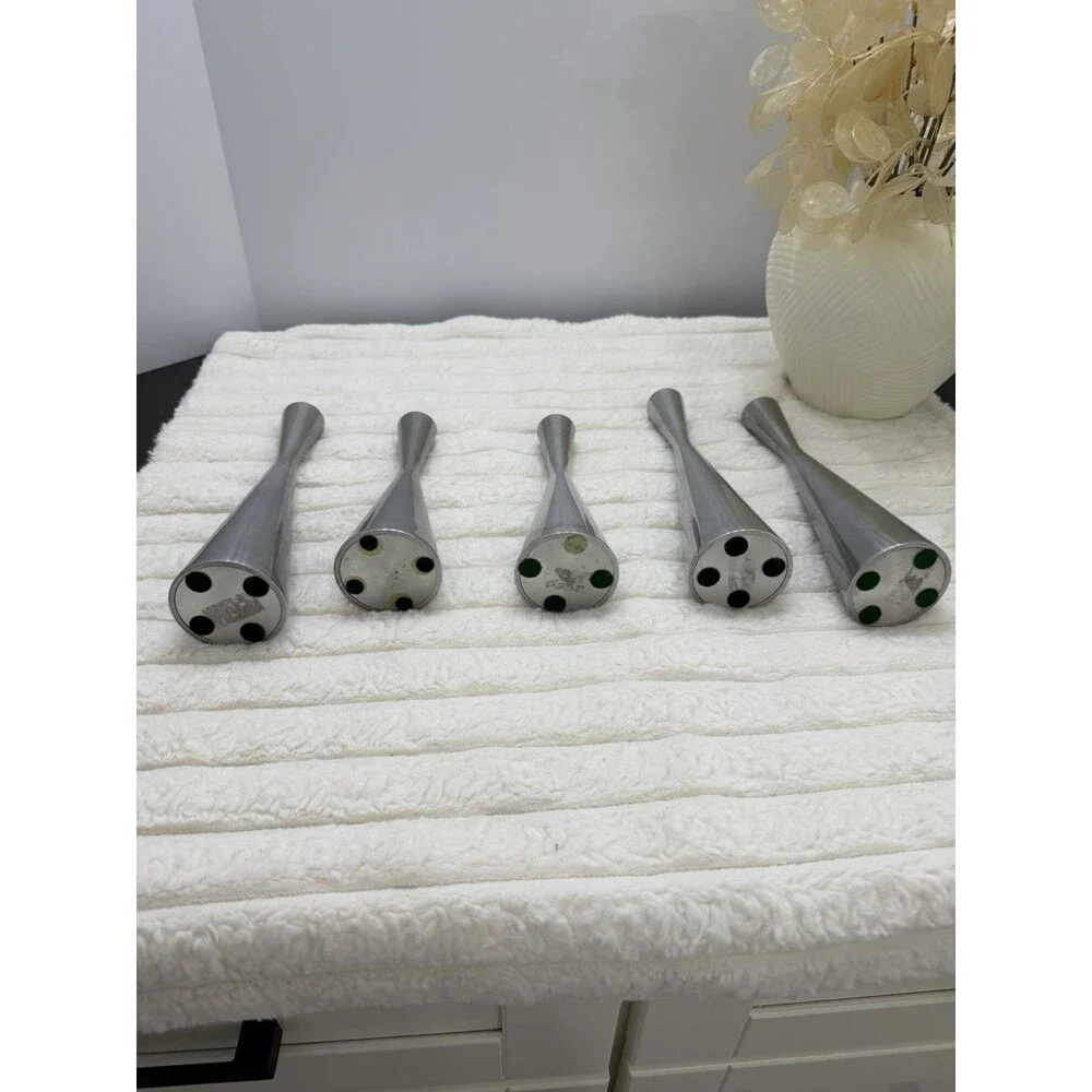 Vintage IKEA Erika Pekkari Taper Candle Holders Set of 5 | 1990s Stainless Steel